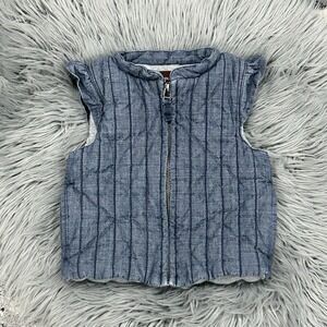 Tea Collection Girls Citizen Ruffle Sleeve Chambray Vest Size 3T